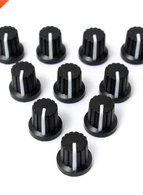 10 Pcs 6mm Shaft Hole Dia Ribbed Threaded Knurled Potentiome