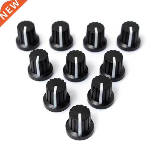 10 Pcs 6mm Shaft Hole Dia Ribbed Threaded Knurled Potentiome