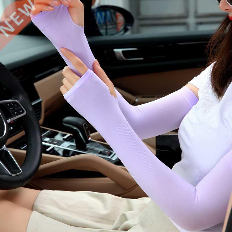 2 Pcs Arm Sleeves Ice Silk Sunscreen Sleeves Long Gloves Sun