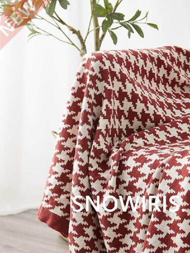 Cotton Sofa Blanket Black and White Plaid Blanket Duvet Nap