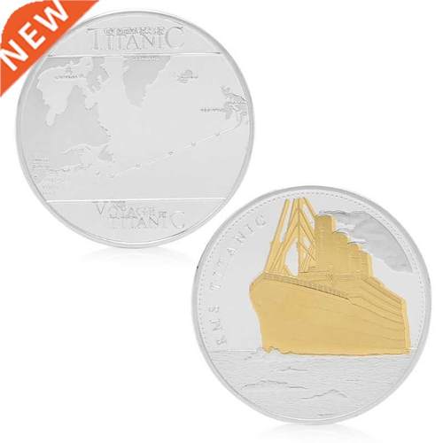 OOTDTY RMS Titanic Sailing Routes Gold Silver Plated
