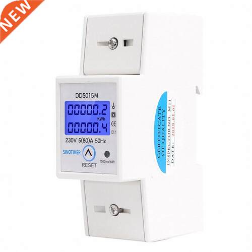 DIN Rail 5-80A 20V AC 50Hz Single Phase Wattmeter Power Con