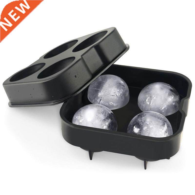Cocktail Whiskey Ice Ball Maker Ice Cube Tray 4 Ice Molds Ma