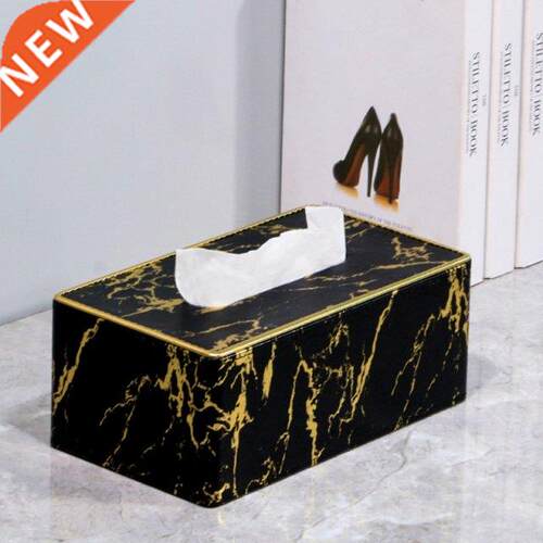 Leather Marble Tissue Box Desktop Paper Towel Holder Napkin