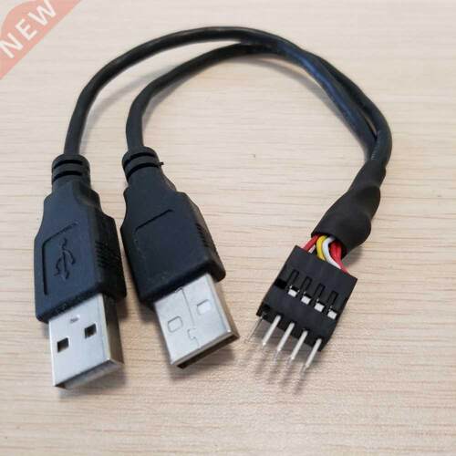 Dual USB A Male to PC Case Internal 9Pin Dupont Connector Ad