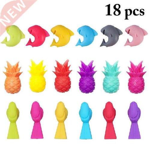 18PCS Cute Silicone Red Wine Cup Mark Wine Glass Charm