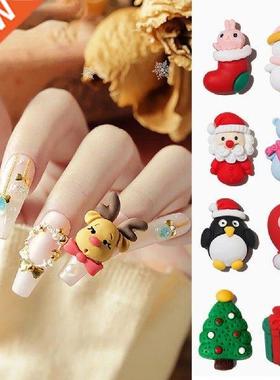 5Pcs/Set Nail Ornament Christmas Style D Effect Mini Xmas