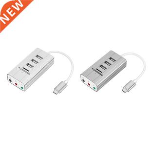 Audio USB 2.0 Sound Card with 3 Ports HUB Card Reader Adapte