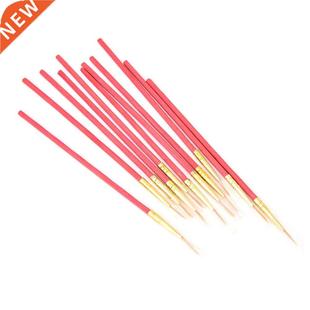 10Pcs/Set Nylon Hair Wooden Handle Watercolor Gouache Painti