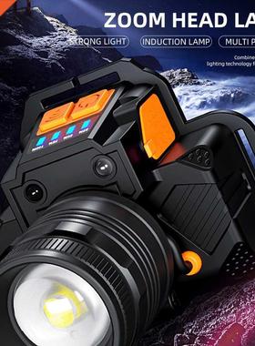 Hedlmp Outdoor Hed-Mounted Flshlight LED Zoom Luminous