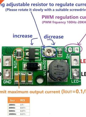 DC 6-24V 0-900mA Adjustable LED Driver PWM Contrler DC-DC