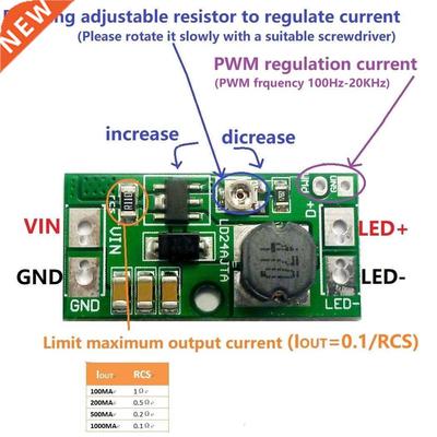 DC 6-24V 0-900mA Adjustable LED Driver PWM Contrler DC-DC