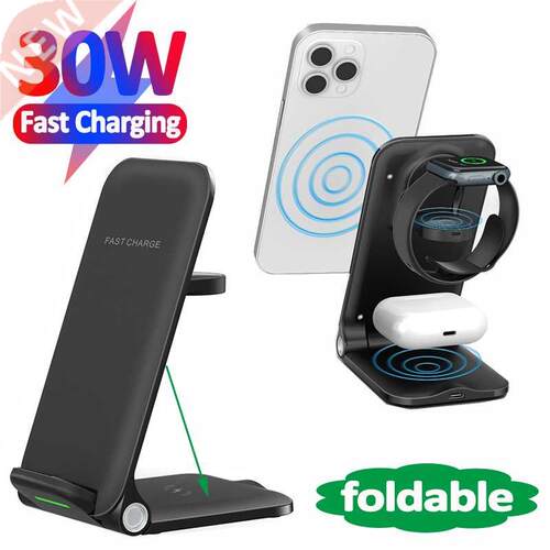In 1 0W Wireless Charger Foldable Stand Pad Qi Charg
