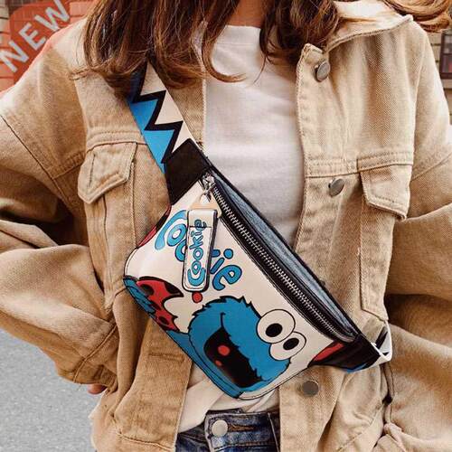 Waist Bag Women's Fanny Pack Cartoon Belt Bags Handy Packs B