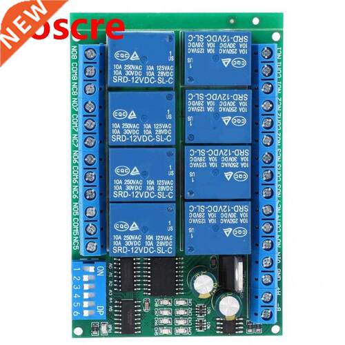 RS485 DC 12V 8 Channel Relay Delay Board Command Programmabl