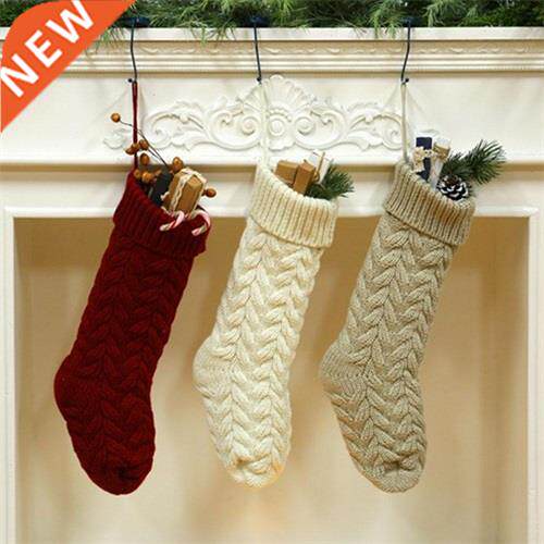 Twist Knitted Christmas Stocking Christmas Gift Bag