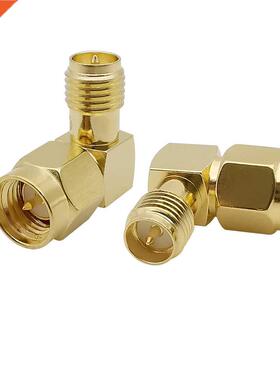 1Pcs RF Coaxial Right Angle SMA Adapter Male to RP-SMA Femal