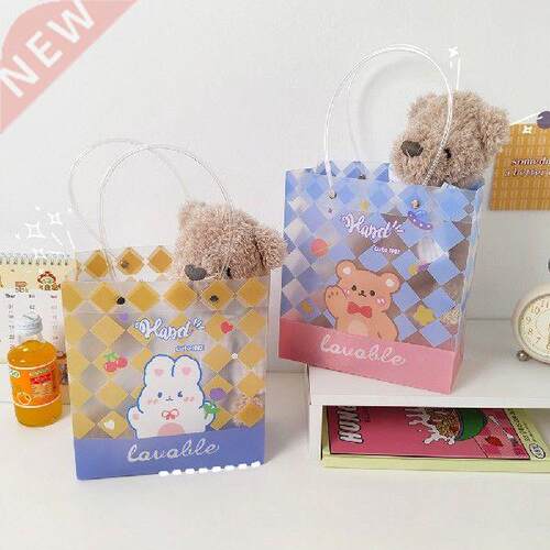 Women Simple ins cute bear transparent mesh Makeup bag