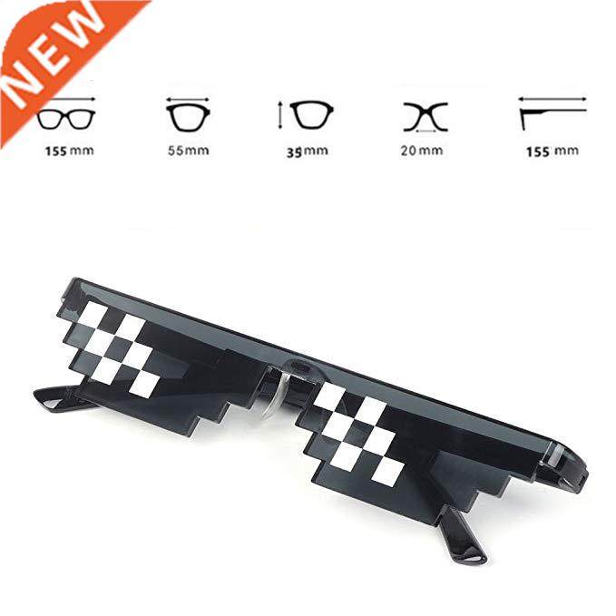 1PCs Mosaic 8 Bit Thug Life Sunglasses Pixelated Men Women P
