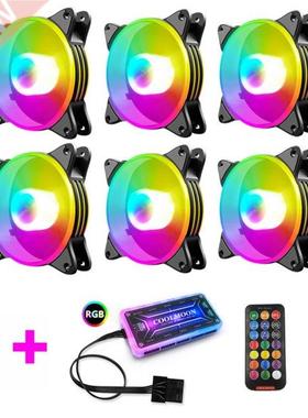 Coolmoon 120mm Cooling Fan PC Computer Case RGB Fan with Con