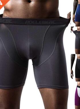 Ice Mesh Mens Long Cock Boxers Underwear Sports Man Running