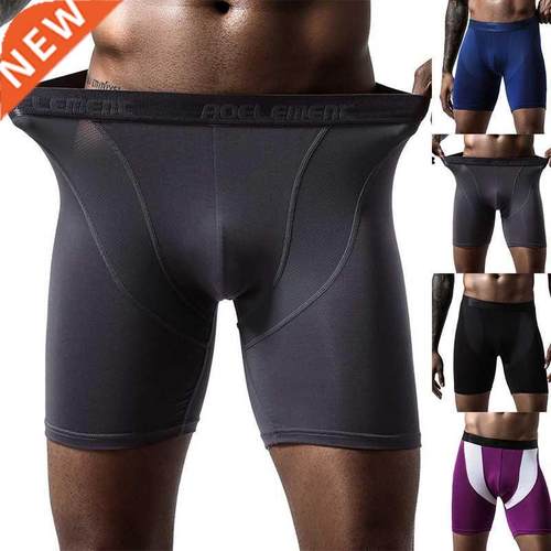 Ice Mesh Mens Long Cock Boxers Underwear Sports Man Running