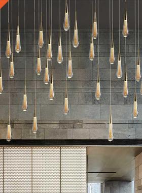 Great-JUNAT Raindrop Chandelier Decorative Stair Ceiling Li