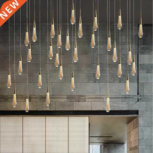 Great-JUNAT Raindrop Chandelier Decorative Stair Ceiling Li