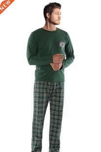 Men Pajama Set Soft Comfortable Spring Autumn Winter Long Sl