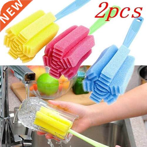 2 Pcs Kitchen Cleaning Tool Sponge Brush for Wineglass