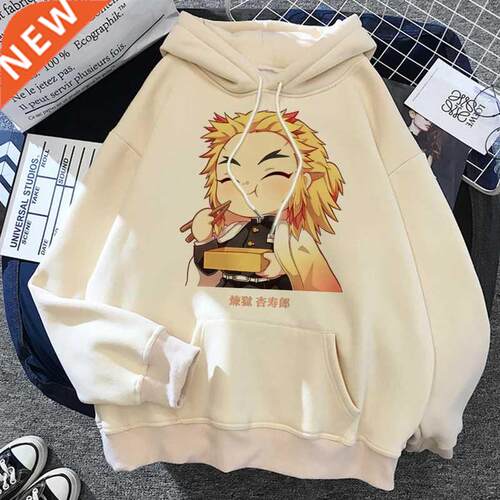 Demon Slayer Anme Harajuku Hoodes Women Rengoku Kyoujurou