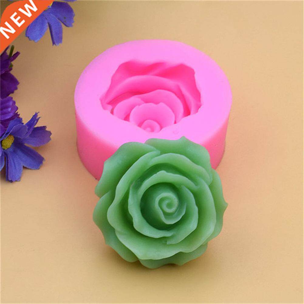3D Cke Mold Cupcke Flower Bloom Rose Shpe Silicone