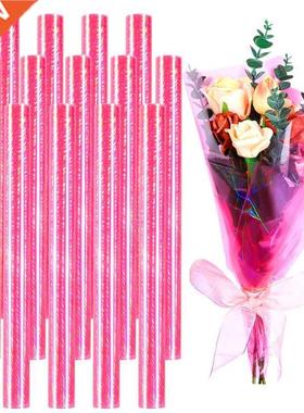 15pcs Pnk Cellophane Wrap Paper Flowers Paper Packagng