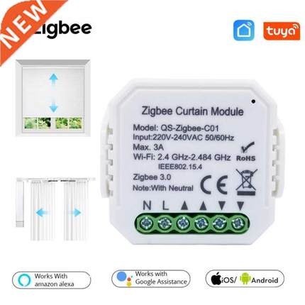 Tuya Zigbee 3.0 Curtain Switch Module, For Roller Shutter