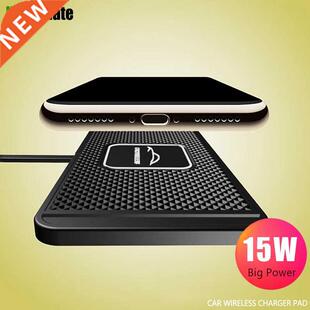 Car Fast Wireless Charger Silicone Pad Cradle Stand Dock 15W