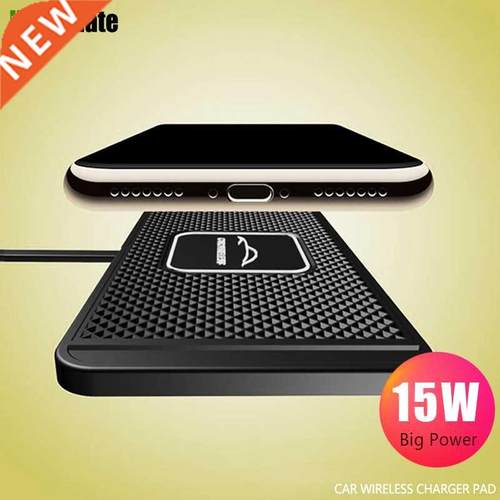 Car Fast Wireless Charger Silicone Pad Cradle Stand Dock 15W