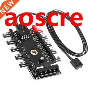 10 Port PC Chassis Fan Hub CPU Cooling HUB 12V 4 Pin Fan PWM