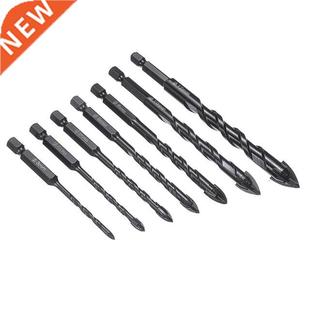 7pcs Blakc Carbide 3-12mm Drill Bits Ceramic Brick Wall Glas