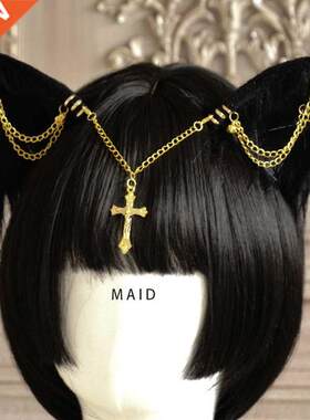 Original hand-made Lolita chain cat ear gothic wind cos beas