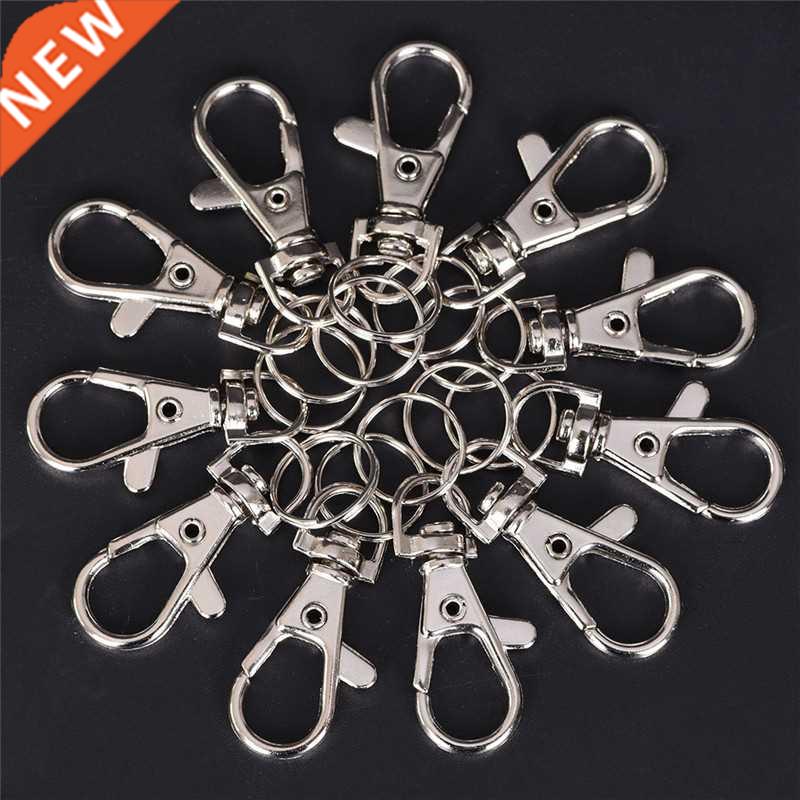 10pcs Key Chain Ring Metal Swivel Lobster Clasp Clips Key Ho