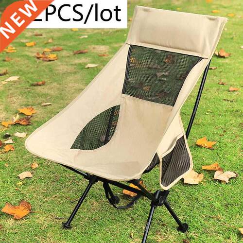 2 PCS Portable Ultralight Outdoor Folding Camping Chair Moon