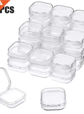1-20Pcs Small Boxes Square Transparent Plastic Box Jewelry S