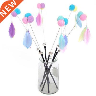 1pcs Cat Toy Cat Teaser Stick Interactive Feather Ball Bell