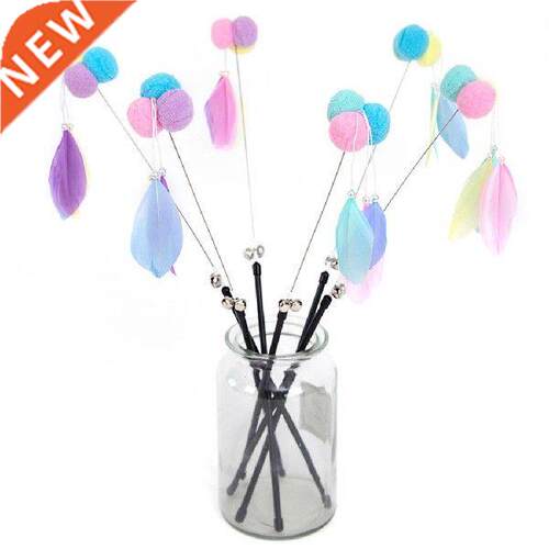 1pcs Cat Toy Cat Teaser Stick Interactive Feather Ball Bell