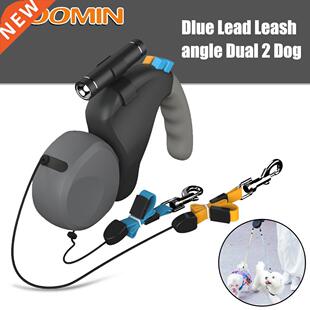 HOOMIN Rotation Pet Rope with Light for 2 Dogs Walking Pet