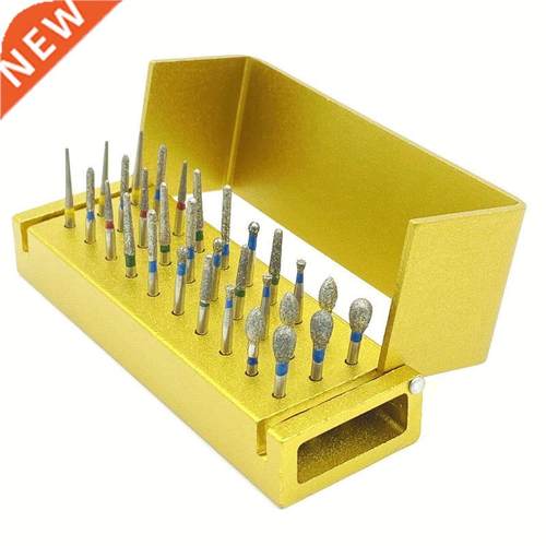 30pcs Dental Diamond Burs Drill Disinfection Block High Spee