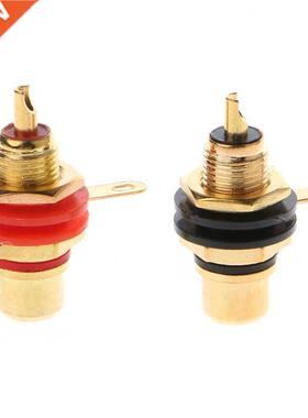 1 Pair RCA Female Socket Connector Chassis Panel Mount Adapt