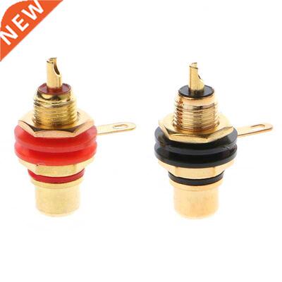 1 Pair RCA Female Socket Connector Chassis Panel Mount Adapt