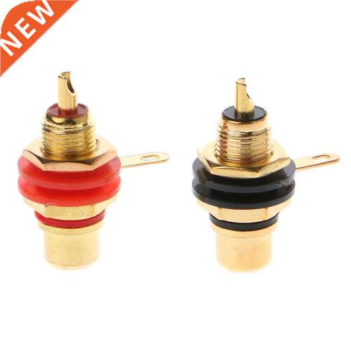 1 Pair RCA Female Socket Connector Chassis Panel Mount Adapt