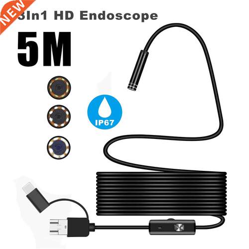 1/1.5/2/3.5/5M 7mm 3 in 1 USB Type C Endoscope 7mm Inspectio